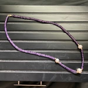 Amethysts and pearl necklace